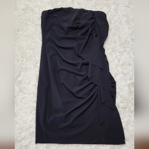 Elisabetta Franchi For Celyn B. LBD Little Black Strapless Sheath Dress Size 46 - Picture 3 of 10